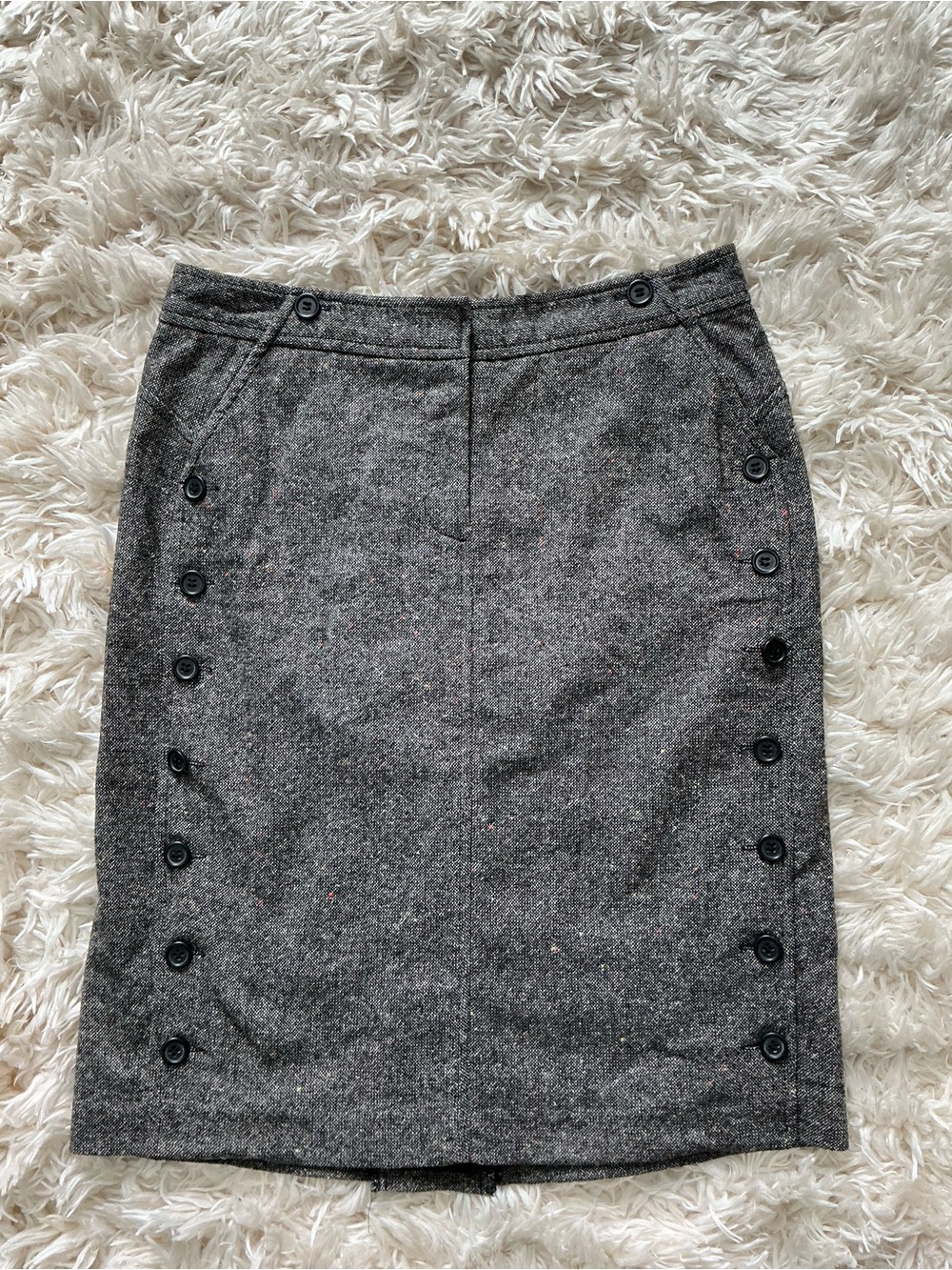 The Limited Gray Button-Detail Pencil Skirt